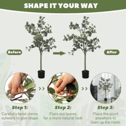 EONLION 2 Pack Artificial Plants Trees, 120cm in Green - Size: 100 cm - thumbnail 3