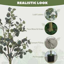 EONLION 2 Pack Artificial Plants Trees, 120cm in Green - Size: 100 cm - thumbnail 5