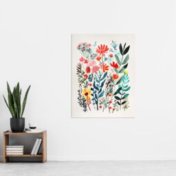 "Artery8 Spring Wildflowers Bright Abstract Watercolour Wall Art Print - Size: W18"" x H24""" - thumbnail 4
