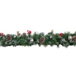 Samuel Alexander 1.8m (6ft) Dressed Christmas Garland with Silver Baubles Pinecones & Berries in Green - thumbnail 9