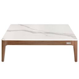 Angel Cerda Square Coffee Table 100x100x30 cm White Porcelain in Brown - Size: 100 x 100 x 30 cm - thumbnail 2