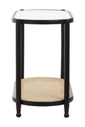 Orsina Cebu Rattan & Glass 2 Tier Console Table in Black - thumbnail 2