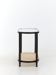 Orsina Cebu Rattan & Glass 2 Tier Console Table in Black - thumbnail 5