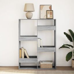 Berkfield Home Bookcase Grey Sonoma 100x33x135 cm Engineered Wood - Size: 100 x 33 x 135 cm - thumbnail 3