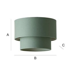 ValueLights Jodie Linen Two Tier Easy Fit Drum Ceiling Pendant Light Lamp Shade in Pale Green - thumbnail 7