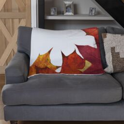 Benjamin Tate Design Red Autumn Border Blanket in Natural - Size: 120 cm x 150 cm - thumbnail 2