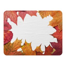 Benjamin Tate Design Red Autumn Border Blanket in Natural - Size: 120 cm x 150 cm - thumbnail 1