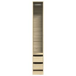 Berkfield Home Wardrobe Sonoma Oak 30x50x200 cm Engineered Wood in Brown - Size: 30 x 50 x 200 cm - thumbnail 4