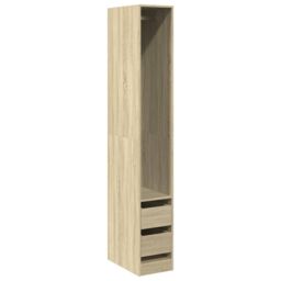 Berkfield Home Wardrobe Sonoma Oak 30x50x200 cm Engineered Wood in Brown - Size: 30 x 50 x 200 cm - thumbnail 2