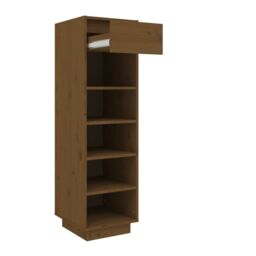 Berkfield Home Shoe Cabinet Honey Brown 30x34x105 cm Solid Wood Pine - Size: 30 x 34 x 105 cm - thumbnail 5