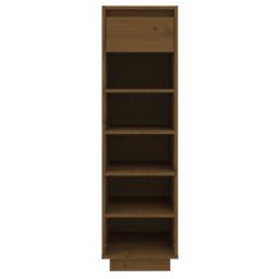 Berkfield Home Shoe Cabinet Honey Brown 30x34x105 cm Solid Wood Pine - Size: 30 x 34 x 105 cm - thumbnail 3