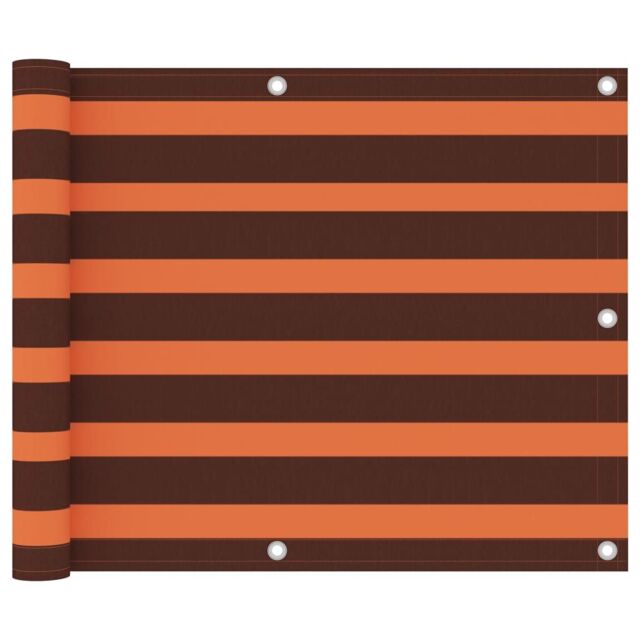 Berkfield Home Balcony Screen Orange & Brown 75x600 cm Oxford Fabric - image 1