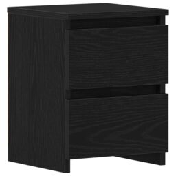 Berkfield Home Bedside Cabinet with Drawers Black Oak 30x30x40 cm - Size: 30 x 30 x 40 cm - thumbnail 2