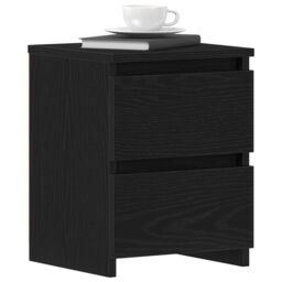 Berkfield Home Bedside Cabinet with Drawers Black Oak 30x30x40 cm - Size: 30 x 30 x 40 cm - thumbnail 3