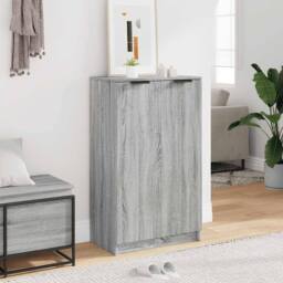 Berkfield Home Shoe Cabinet Grey Sonoma 59x35x100 cm Engineered Wood - Size: 59 x 35 x 100 cm