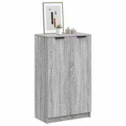 Berkfield Home Shoe Cabinet Grey Sonoma 59x35x100 cm Engineered Wood - Size: 59 x 35 x 100 cm - thumbnail 2