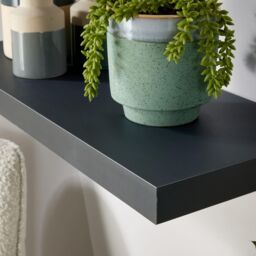 Home Source Pair of 60cm Floating Storage Shelf Wall Mounted Wooden Book Shelves in Grey - thumbnail 4