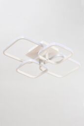 Living and Home Contemporary LED Semi Flush Ceiling Light in White - thumbnail 6