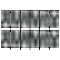 Berkfield Home Room Divider 6 Panels Black Poly Rattan - thumbnail 5