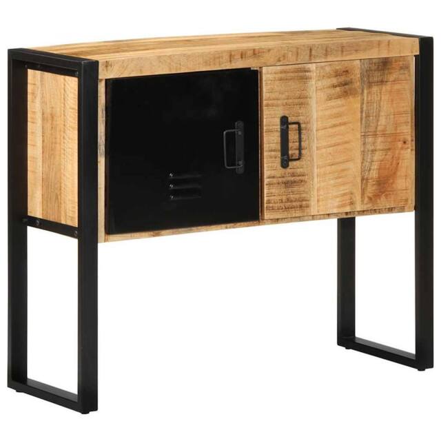 Berkfield Home Beautiful Console Cabinet 90x35x75 cm Solid Rough Wood Mango in Brown - Size: 90 x 35 x 75 cm - image 1