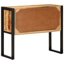 Berkfield Home Beautiful Console Cabinet 90x35x75 cm Solid Rough Wood Mango in Brown - Size: 90 x 35 x 75 cm - thumbnail 7