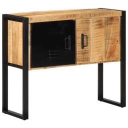 Berkfield Home Beautiful Console Cabinet 90x35x75 cm Solid Rough Wood Mango in Brown - Size: 90 x 35 x 75 cm - thumbnail 1