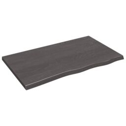 Berkfield Home Wall Shelf Dark Grey 100x60x(2-4) cm Treated Solid Wood Oak in Brown