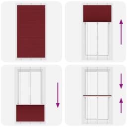 Berkfield Home Pleated Blind Bordeaux Red 105x200 cm Fabric Width 104.4 cm Polyester - thumbnail 5