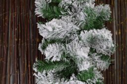 Samuel Alexander Premier 2.7m Snow Flocked Pine Christmas Garland with Glitter Finish in Green - thumbnail 4