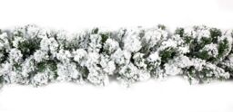 Samuel Alexander Premier 2.7m Snow Flocked Pine Christmas Garland with Glitter Finish in Green - thumbnail 3