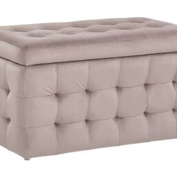 Wyld and Coco Pink Velvet Tufted Storage Ottoman Bench with Hinged Lid - thumbnail 2