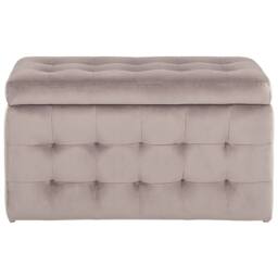 Wyld and Coco Pink Velvet Tufted Storage Ottoman Bench with Hinged Lid - thumbnail 4