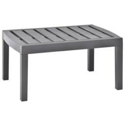 Berkfield Home Garden Table Mocha 78x55x38 cm Plastic in Grey - Size: 78 x 55 x 38 cm - thumbnail 2