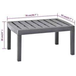 Berkfield Home Garden Table Mocha 78x55x38 cm Plastic in Grey - Size: 78 x 55 x 38 cm - thumbnail 5