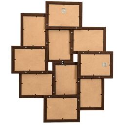 Berkfield Home Collage Photo Frame for 10x(13x18 cm) Picture Dark Brown MDF - Size: 13x18 cm - thumbnail 3