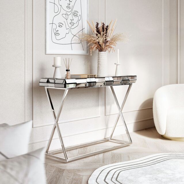 CARME HOME Knightsbridge Silver Console Table - image 1