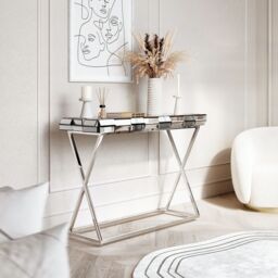 CARME HOME Knightsbridge Silver Console Table - thumbnail 1