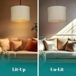 EONLION Set of 3 Modern Lampshades for Ceiling & Table in Beige - thumbnail 4