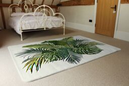 Benjamin Tate Design Green Tropical Foliage Rug in Natural - Size: Large - thumbnail 3