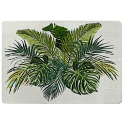 Benjamin Tate Design Green Tropical Foliage Rug in Natural - Size: Large - thumbnail 1