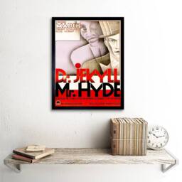 "Artery8 Vintage Film Movie Advert Dr Jekyll & Mr Hyde 12x16"" Framed Art Print in Red - Size: W12"" x H16""" - thumbnail 2