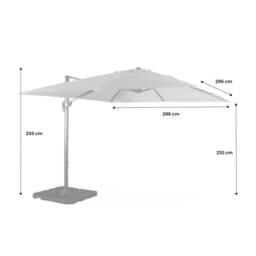 sweeek 3x3m Square Cantilever Parasol With Cover Included in Brown - thumbnail 5