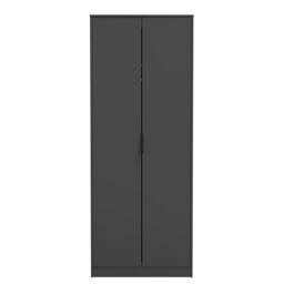 Ready Assembled 2 U Fuji 2 Door Wardrobe (Ready Assembled) in Dark Grey - thumbnail 1
