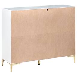 Wyld and Coco White Six-Drawer Chest - Fluted Fronts Gold Handles MDF - thumbnail 6