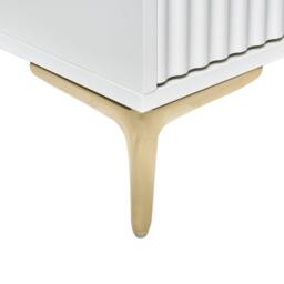 Wyld and Coco White Six-Drawer Chest - Fluted Fronts Gold Handles MDF - thumbnail 8