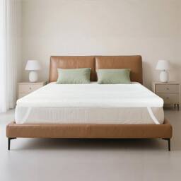 Lavio Memory Foam Mattress Topper Double Bamboo Cooling Gel Support Comfort in White - thumbnail 2