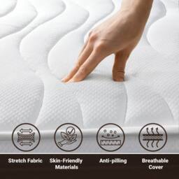 The White Stone Mattress with Antibacterial Waterfoam, 20 cm Height in White - Size: Small Single - thumbnail 4