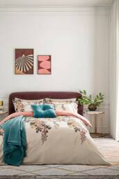 Ted Baker 'TB Branded Button' Cotton Velvet Cushion in Blue - Size: 50 cm x 50 cm - thumbnail 5