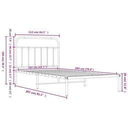 Berkfield Home Metal Bed Frame with Headboard & Footboard White 107x203 cm - thumbnail 9
