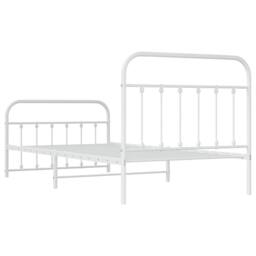 Berkfield Home Metal Bed Frame with Headboard & Footboard White 107x203 cm - thumbnail 8